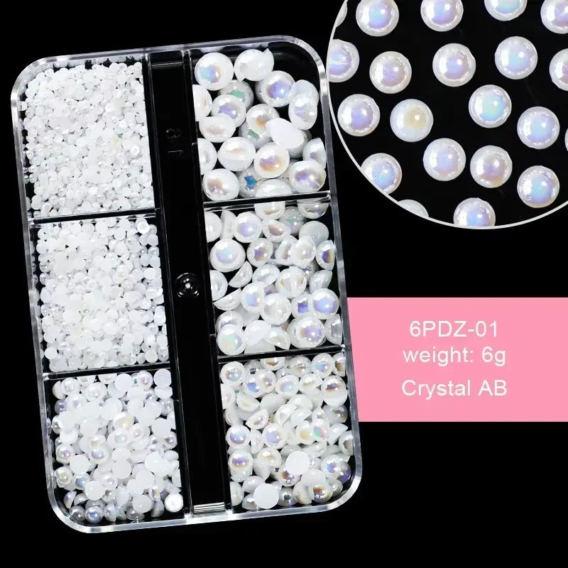 6Grids Holographic Square Nail Art Glitter Sequins Laser Ball Decoration Flakes Manicure Nails Supplies Professional Accessories