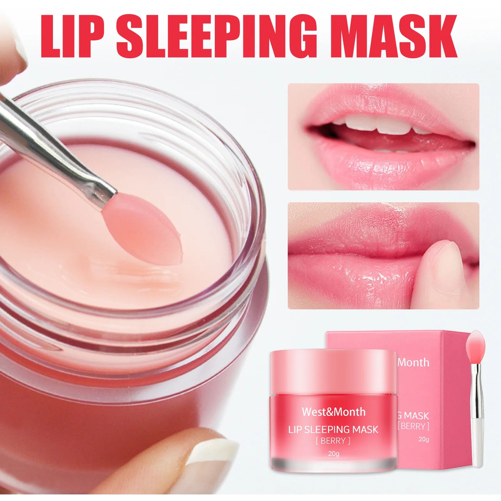 West&Month Lip Sleeping Mask Soften Cracking Lip Dead Skin Remover Dry Lips Treatment Exfoliant for Lips Nourish Jelly Lip Mask