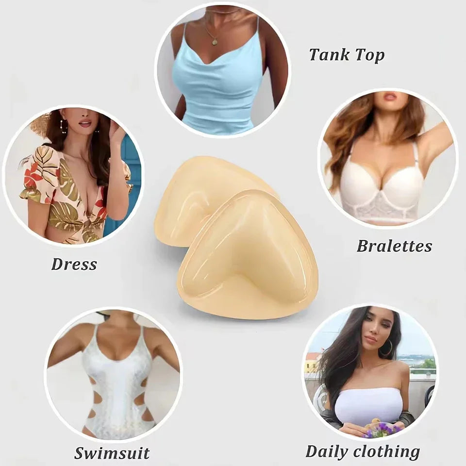 Women Triangle Nipple Cover Sticker Boost Inserts Bra Lift Up Bra Pads Adhesive Cup Chest Patch Breast Invisible Bra Bikini Pad