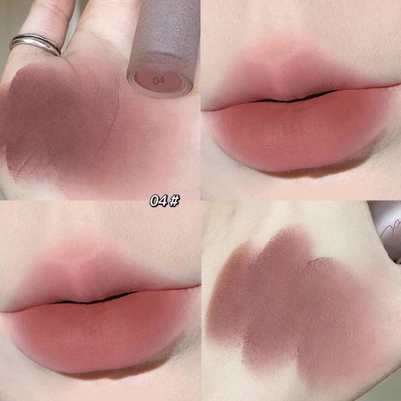 Sexy Matte Punk Dark Brown Lipstick Waterproof Lip Gloss Long Lasting Non-Stick Cup Smoked Matte Lipstick Korean Makeup Cosmetic