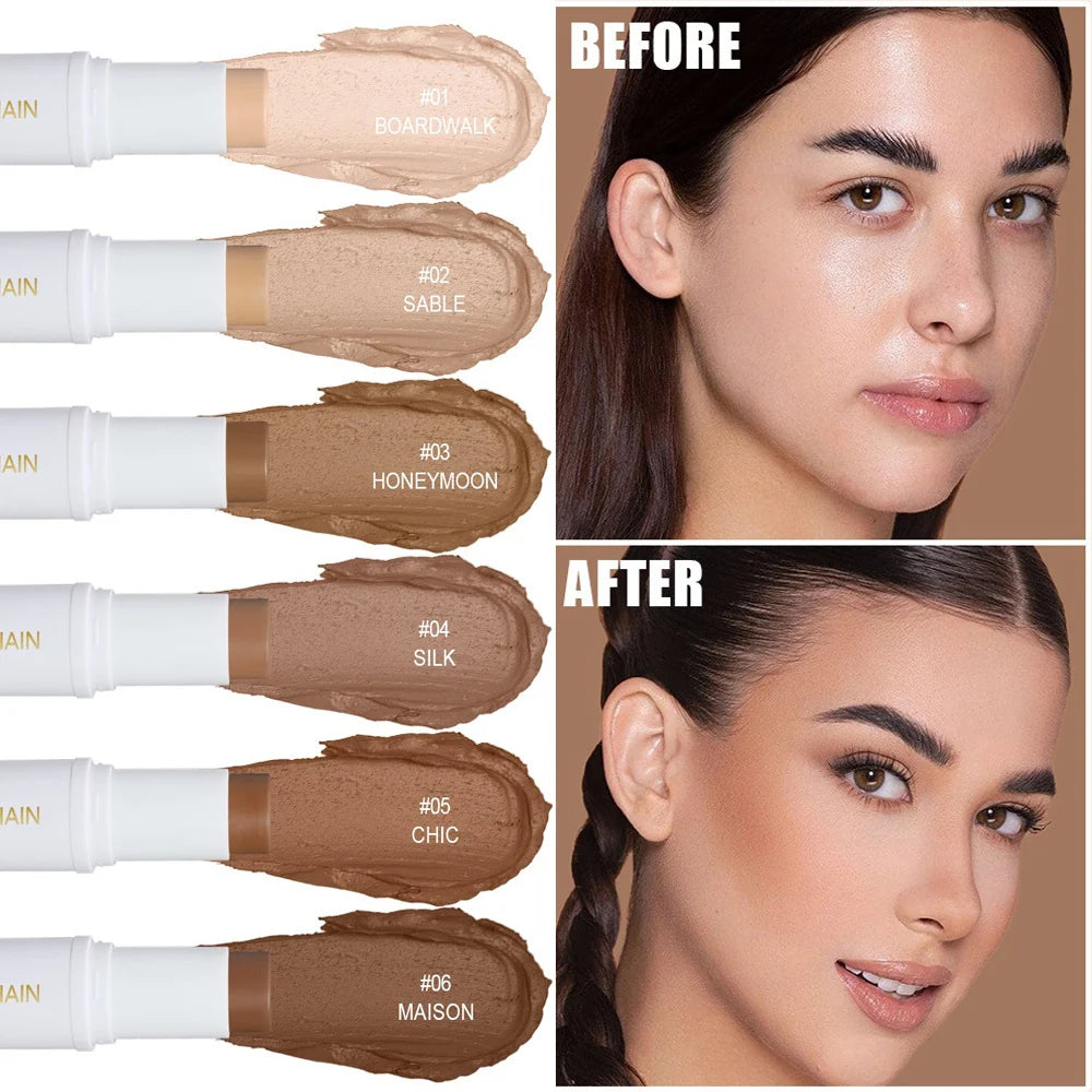 Contour Stick Cream Long-wear Lightweight Stick Easy to Sculpt Face Natural Concealer Bronzer Contouring Makeup Pen