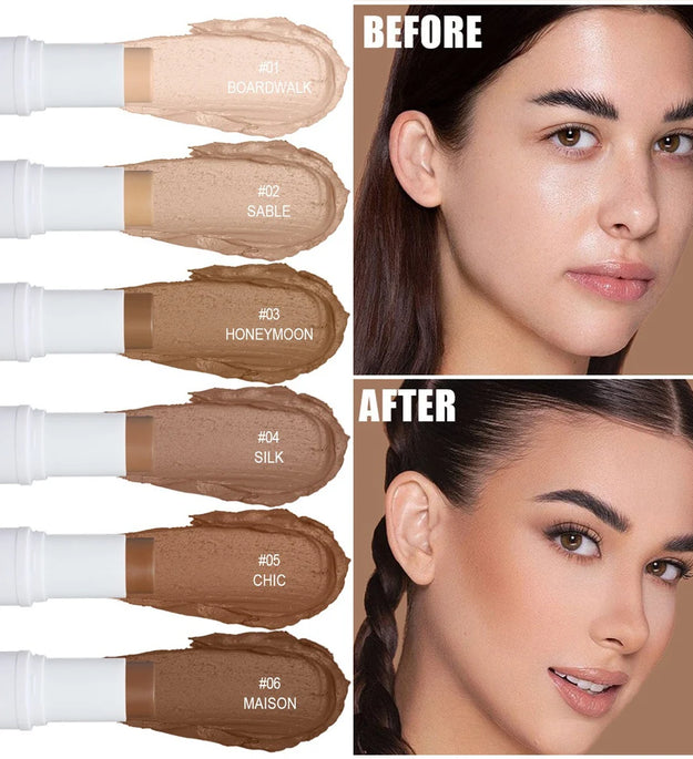 Contour Stick Cream Long-wear Lightweight Stick Easy to Sculpt Face Natural Concealer Bronzer Contouring Makeup Pen