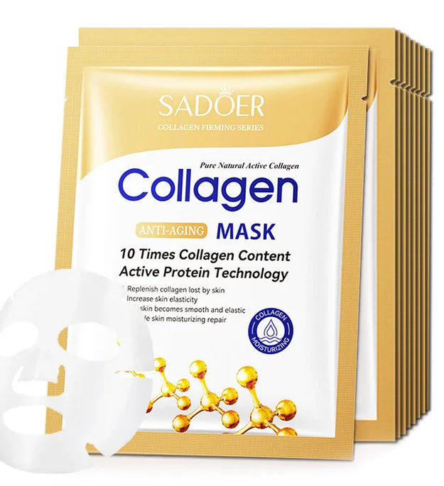 10pcs Anti-wrinkle Collagen Face Mask Moisturizing Anti-aging Repair Brightening skincare Face Sheet Mask Facial Masks Skin Care