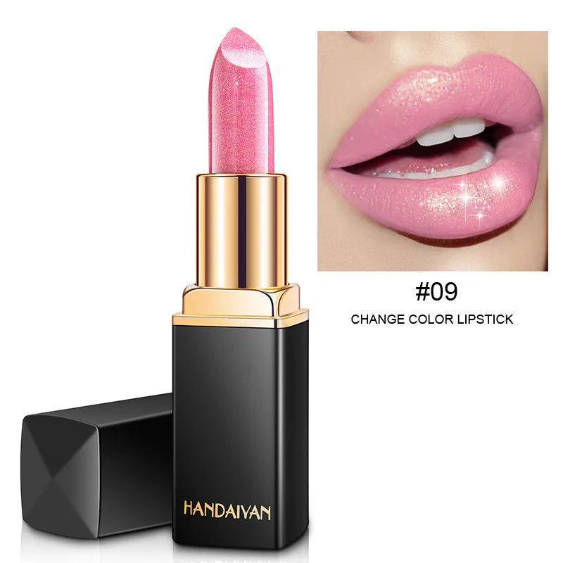 Handaiyan Diamond Glitter Lipstick Shimmer Sexy Pigments Makeup Long Lasting Waterproof Profissional