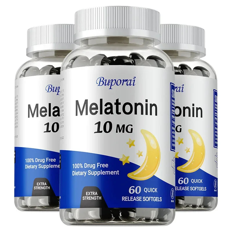 Buporai Melatonin 10mg - Adult Sleep Aid, Improves Insomnia, Relaxes Mood, Promotes Deep Sleep, Gluten Free, Non-GMO