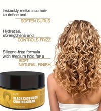 GZE Black Castor Oil Curl Defining Cream Non-stick Hydrates & eliminates frizz, Hair-Smoothing Anti-Frizz Cream to Define - BlissFully