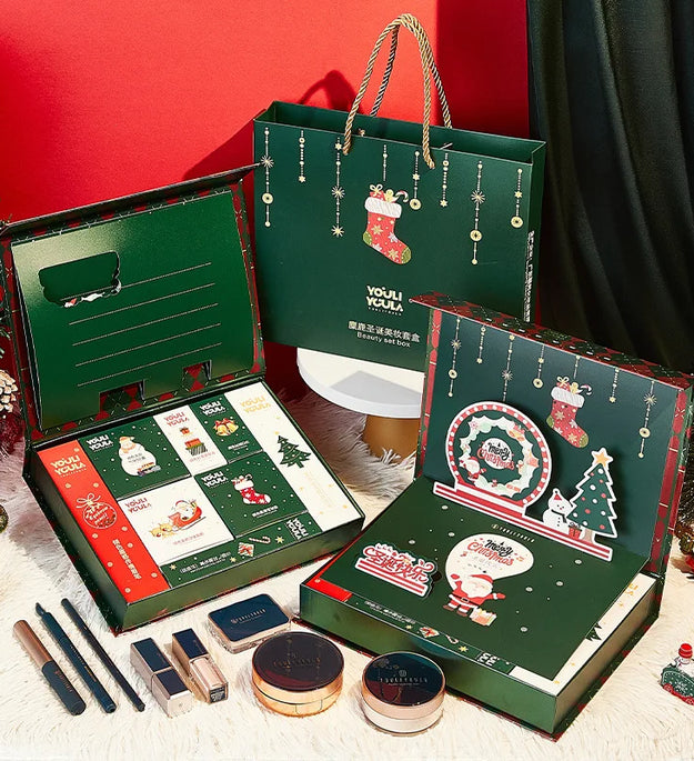 Christmas Makeup Gift Set for Women Full Kit Eyebrow Pencil Powder Lipstick Lip Gloss BB Cream Mascara Concealer Cosmetics Box