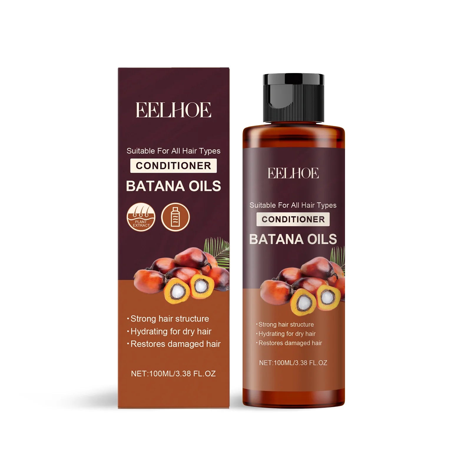 Batana Oil Shampoo Conditioner Set Oil Control Anti Dandruff Scalp Hair Treatment Split Ends Anti Frizz Hair Loss Hair Care Set - BlissFully
