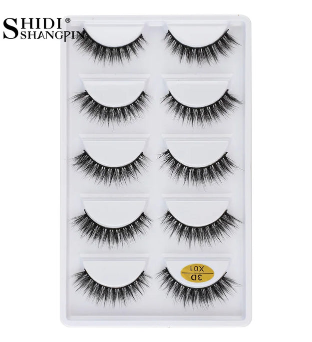 3/5 Pairs Hot Sale Natural Long 3D Mink Lashes Soft Short Faux Cils Handmade Fake Lashes Makeup Tool Eyelash Extension maquiagem