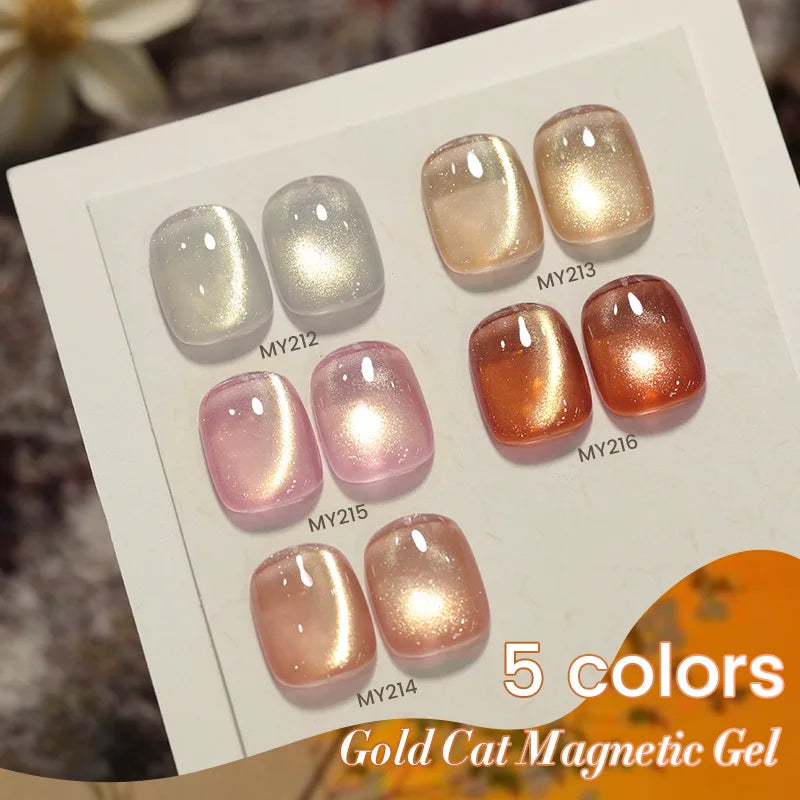 BORN PRETTY 10ml Cat Magnetic Gel Sparkling Ultra Gold Glitter Soak Off UV LED Gel Nail Art Varnish Manicure Valentine's Day