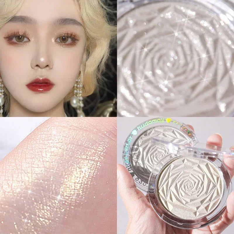 6 Colors Diamond Highlighter Powder Palette Glitter Face Contour Brighten Makeup Shimmer Ultra-concentrated Illuminate Cosmetic