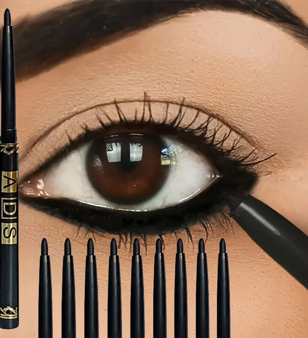 3PCS/9PCS Long-Lasting Waterproof Black Eyeliner Pencil -Smudge-Proof Sweat-Resistant for Bold Eye Makeup, ldeal Gift