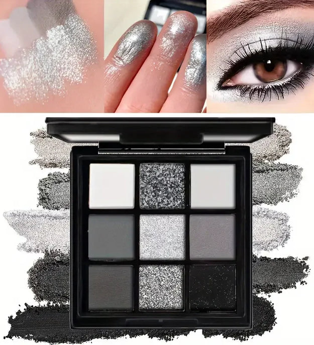 Black light star nine-color eye shadow plate Smoky makeup dark black dark cement plate cross-border
