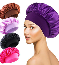 1pcs Soft Silk Satin Lined Bonnet Large Satin Hair Bonnet Household Sleep Shower Cap Hair Wrap Cover for Long Hair Salon Tool - BlissFully