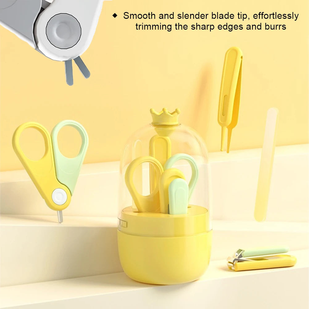 Children Manicure Kit Baby Nail Scissor Baby Nail Care Tool Set Kid Safe Portable Nail Clipper Trimmer File Tweezer with Box