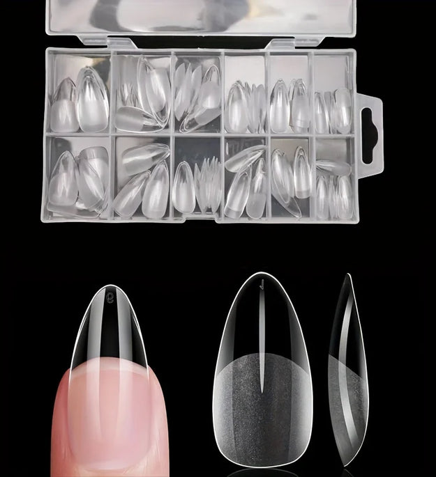 120Pcs Full Cover Press On Nail Tips Stiletto Almond Square Coffin French False Fake Soak Off Gel Nail Extension Tips Capsule