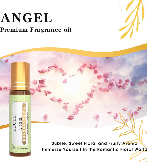 EUQEE 10ML Angel Coconut Vanilla Good Girl Roller Fragrance Oils For Women Easy Carry,Long Lasting Aromatherapy Body Fragrance