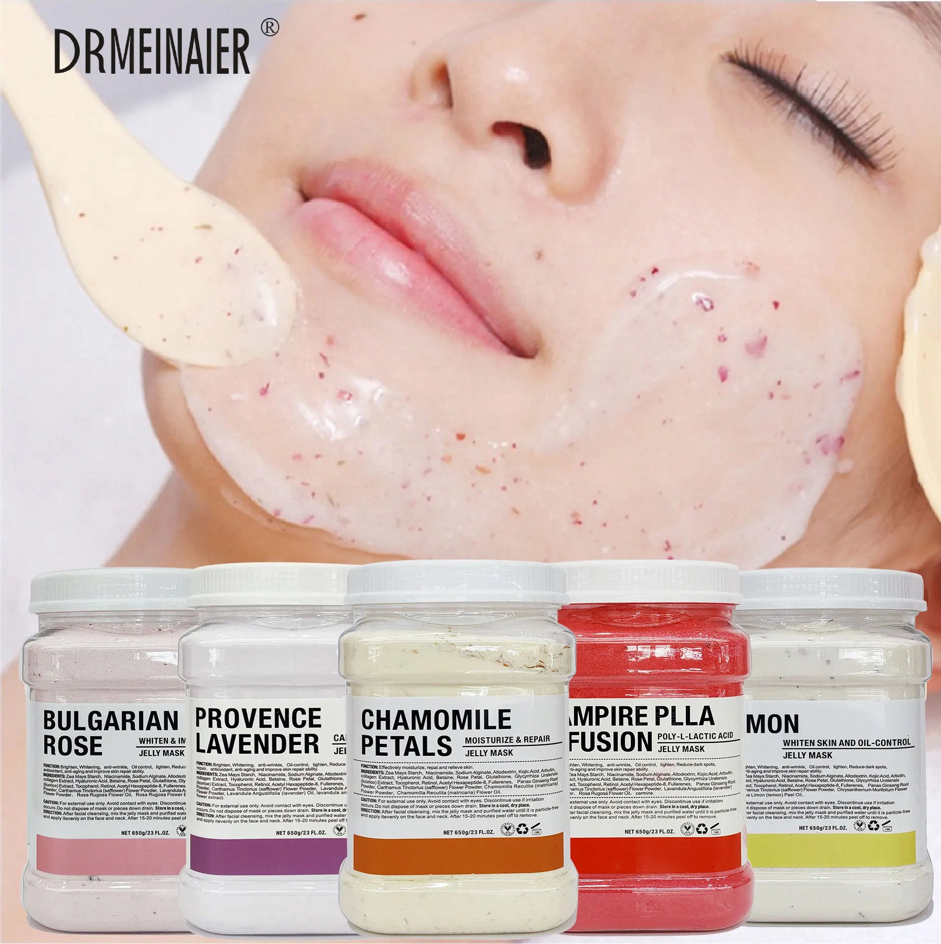 650g Gold Jelly Mask Powder Vampire DIY Plant Powder Masks Peel Off Vitamin C Hyaluronic Acid Facial Skin Care Rose Mud Mask