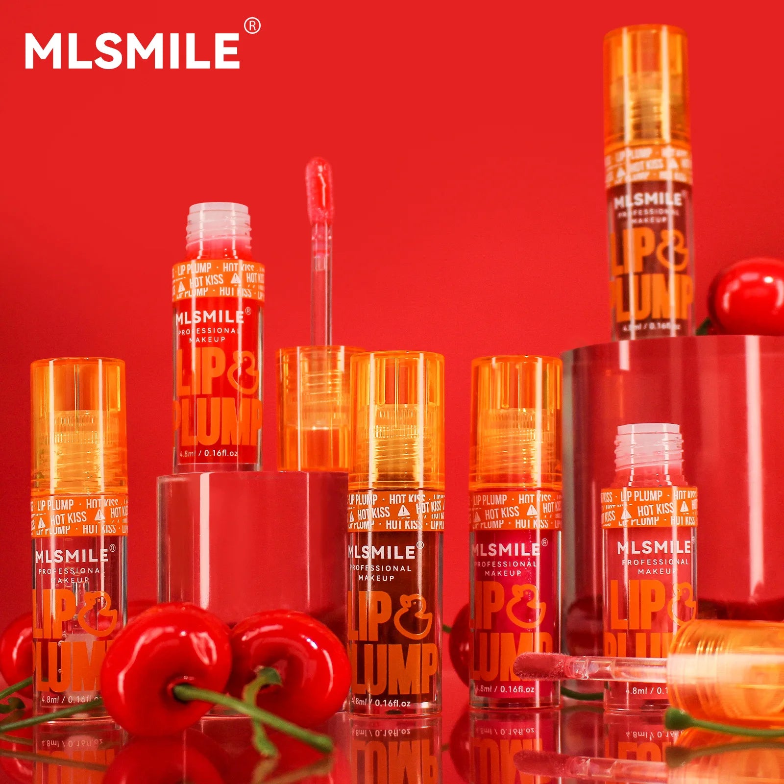 MLSMILE Duck Lip Plump Lip Oil Moisturizing Lip Gloss Mirror Water nature long-lasting Gloss Gloss Pearl Lip Glaze Set