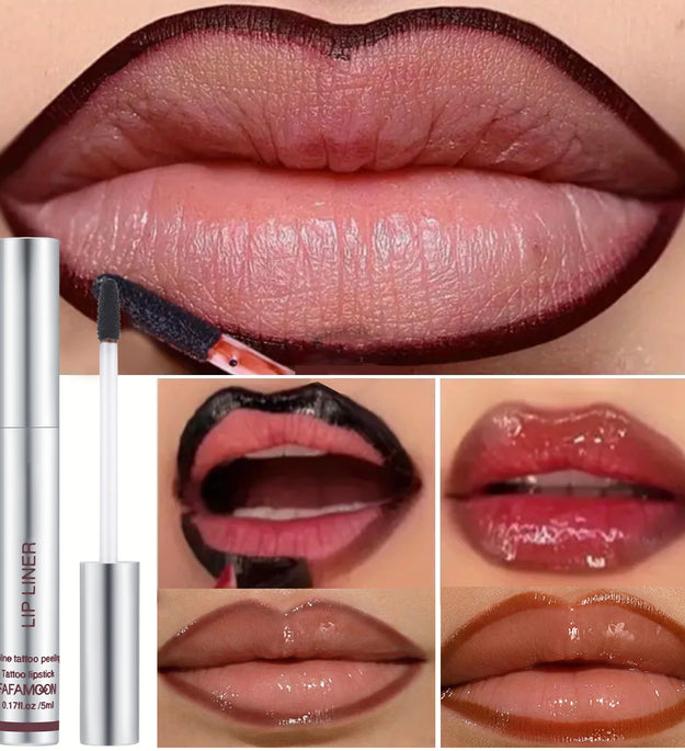 6 Color Waterproof Lip Liner Peel Off Tattoo Lip Gloss Lasting Matte Lip Tint Black Brown Contour Tear-off Makeup Stain Cosmetic