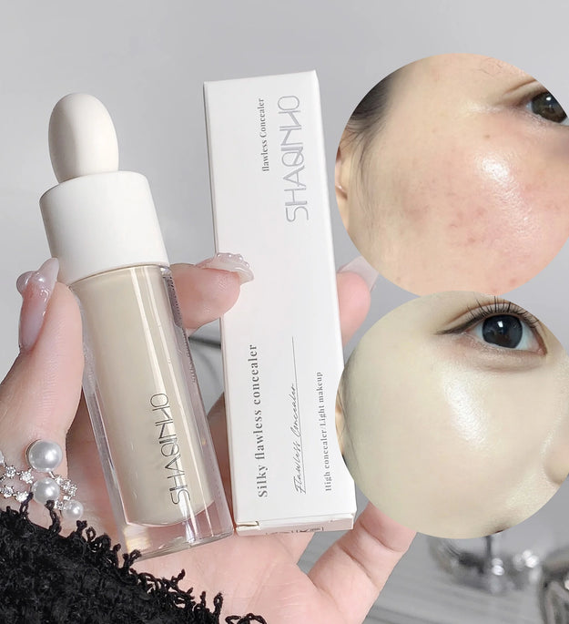 Flawless Finish Liquid Concealer Full Coverage for Blemishes Dark Circles & Freckles Smooth Application Long-Lasting,