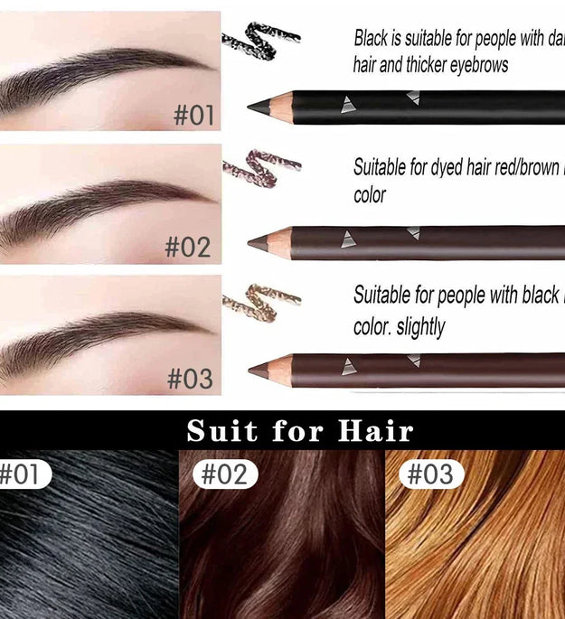 6/12Pcs Eye Brow Pencil Waterproof Professional Women Eye Makeup Pen Easy Color Natural Black Cosmetic Beauty Eyebrow Tool