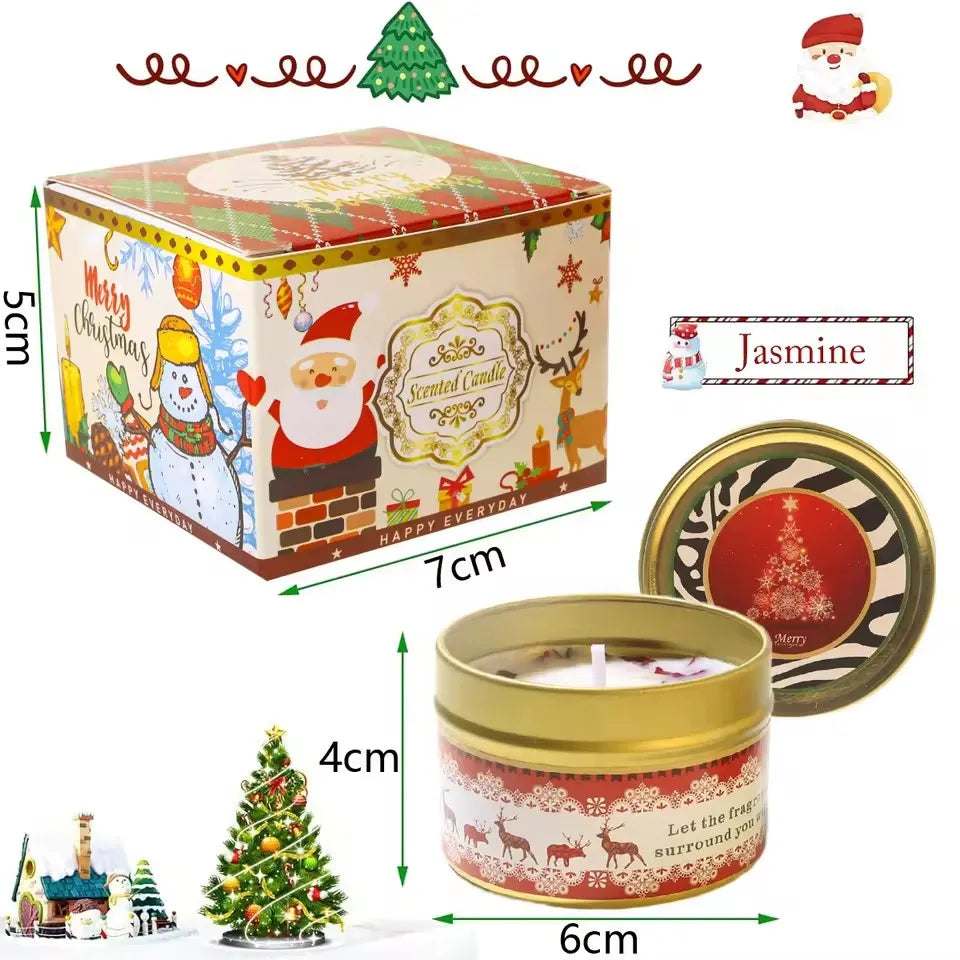 Christmas Aromatherapy Candles Santa Claus Snowmen Tin Cans Candle Christmas Decoration For Home Xmas New Year 2025 Navidad