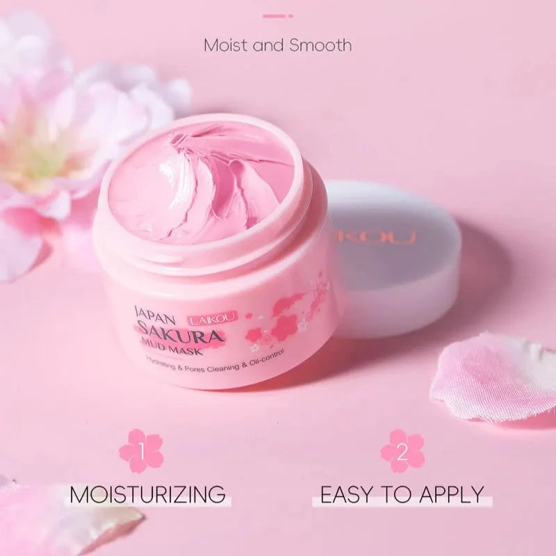LAIKOU Sakura Mud Mask 25g Deep Cleansing Blackheads Brightening Oil Control Face Mask