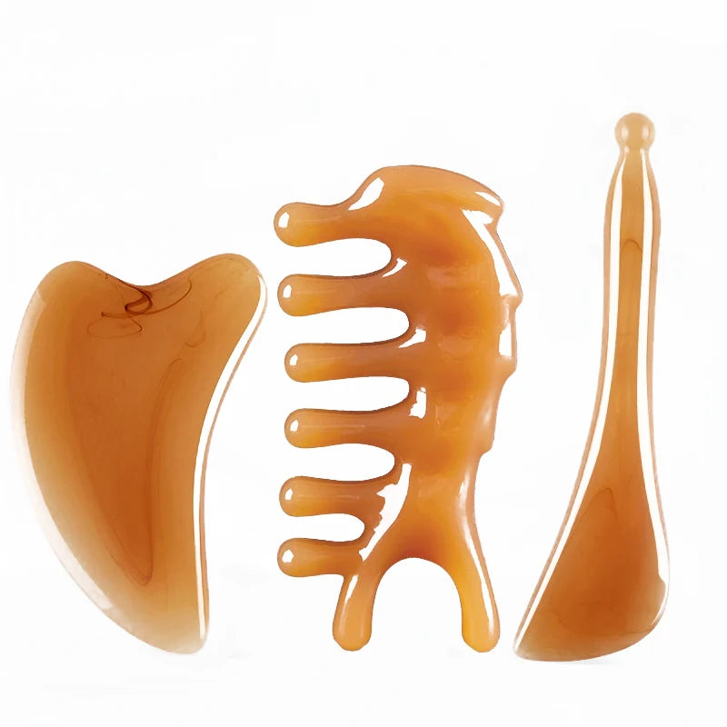 Skin Scraping Resin Guasha Massage Board Face Eye SPA Massager Plate For Neck Back Body Legs Hands Promote Blood Circulation