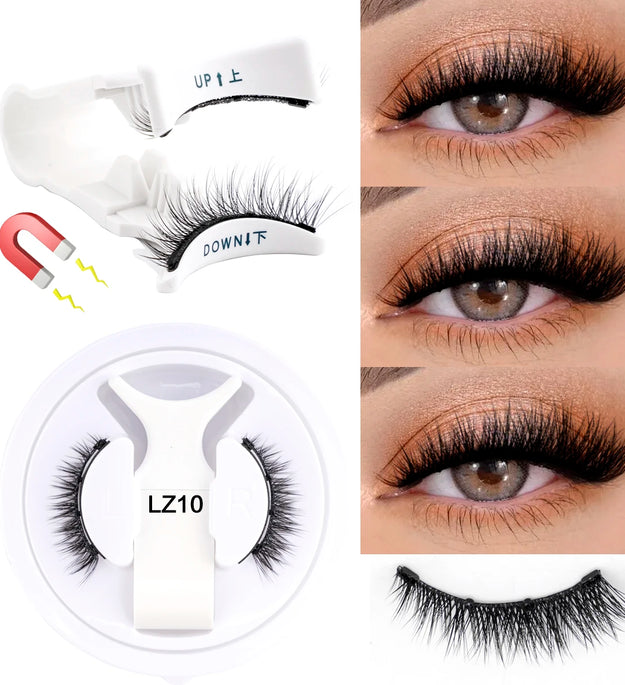 1 Pair Reusable Magnetic Lashes No Glue Needed 3D Magnetic with Clip Tweezers False Eyelash Magnetic Lash Kit Make up Eyelashes