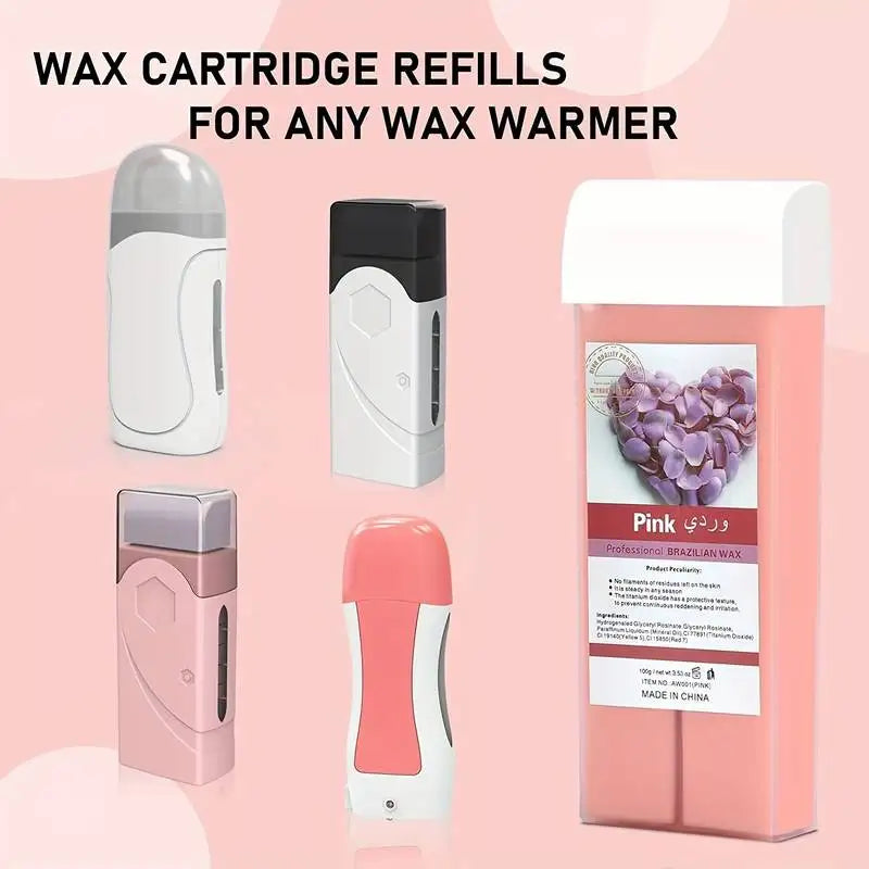 Painless Hair Removal Wax Cartridge Depilatory Wax Warmer Lavender Roll on Wax Wax Roller Refill For Bikini Body Hair Removal