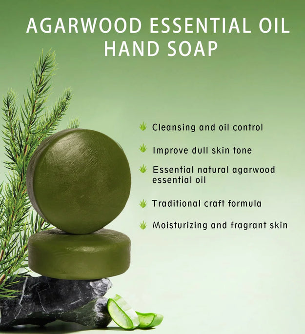 2 Pack Handmade Agarwood Soap] 2 Pack of Agarwood Soap Essential Oil Handmade Soap Sandalwood Soap