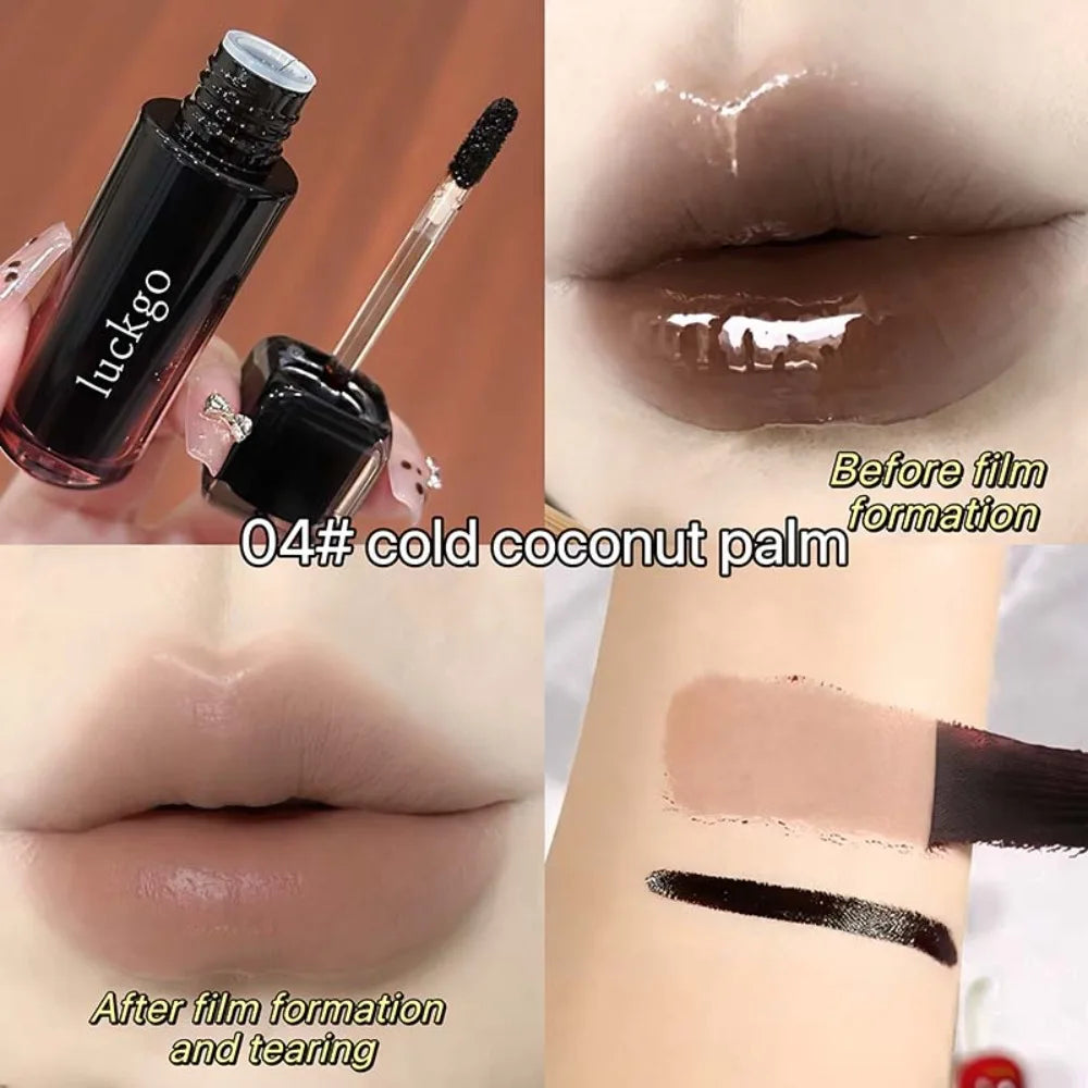 LUCKGO Peelable Lip Stain Matte Korean Waterproof Tear Off Lip Gloss Sweat Resistant Long Lasting Non Transfer Lip Tint Makeup