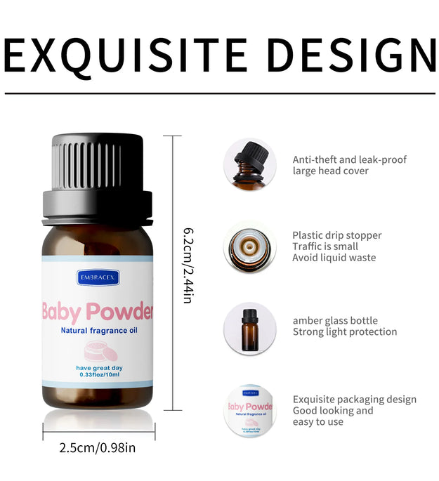 10ml Baby Powder Essential Oil Long Lasting Fragrance Oil Warm Sweet Scent Bodycare Massage Oil Gift For Friends