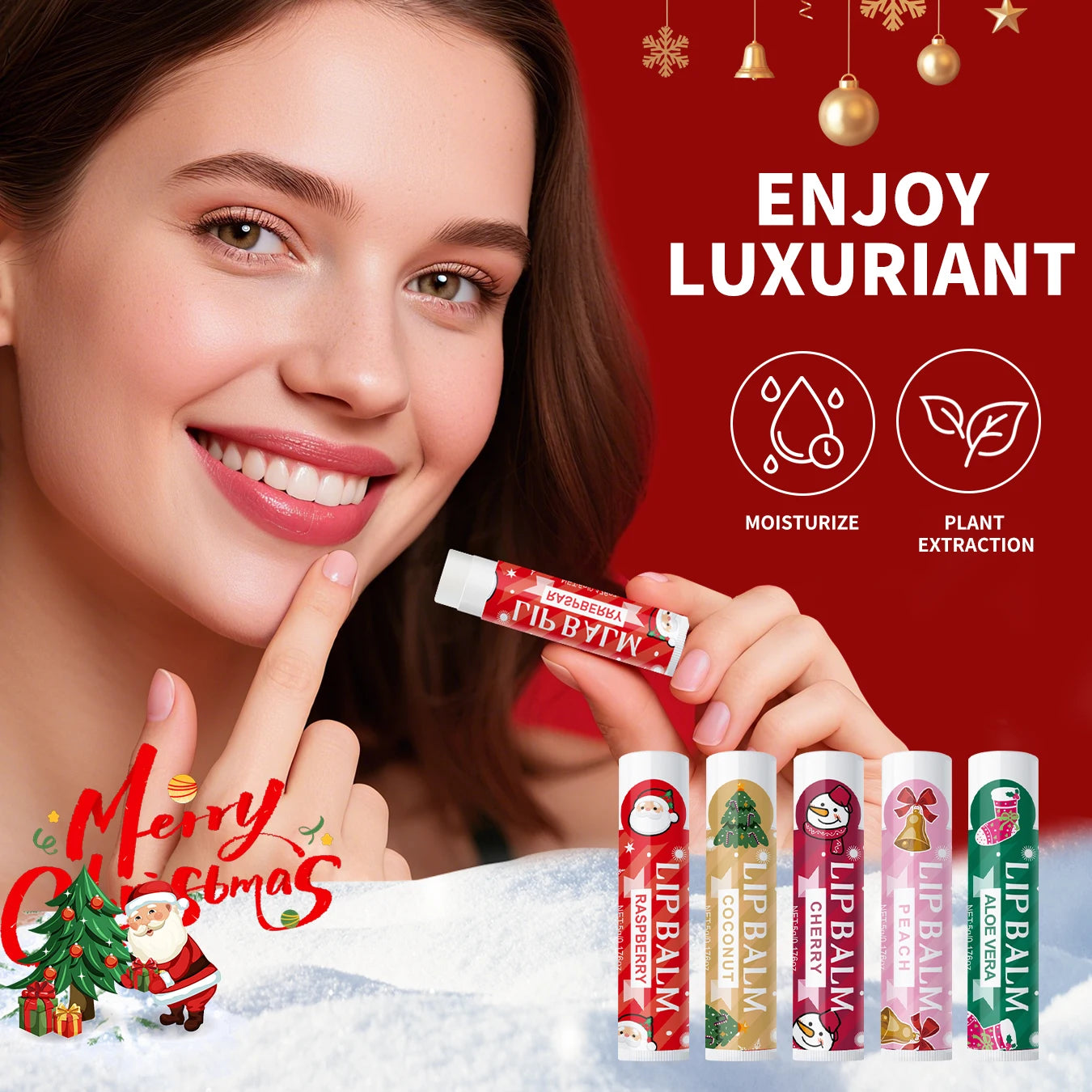 20 pieces/box Christmas lipstick Set Christmas Socks Filler Christmas Gift Long lasting Moisturizing Gloss Non greasy -5 flavors