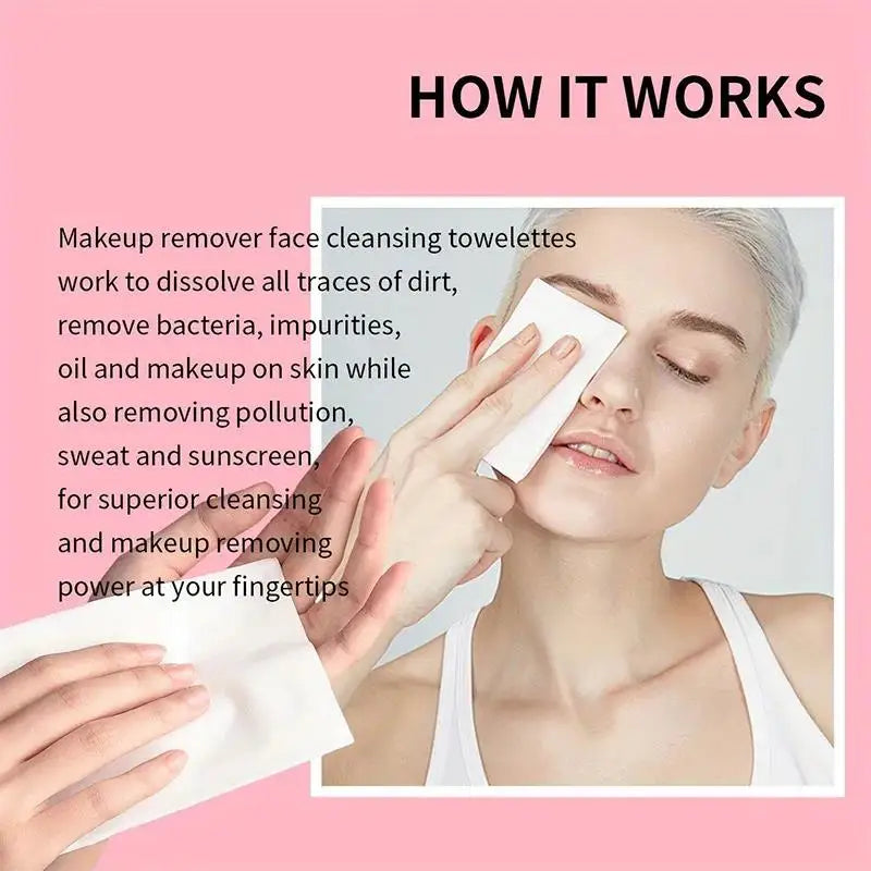 Disposable Makeup Remover Wipes Gentle Cleansing for Sensitive Skin Oil Free Hypoallergenic Facial Wipes