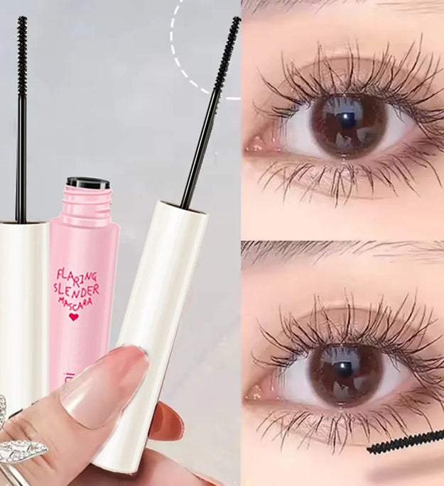 Silk Fiber Curling Mascara, Ultra-Fine Brush, Lengthening & Volumizing, Waterproof, Smudge-Proof, Long-Lasting, Unisex, Eye Safe
