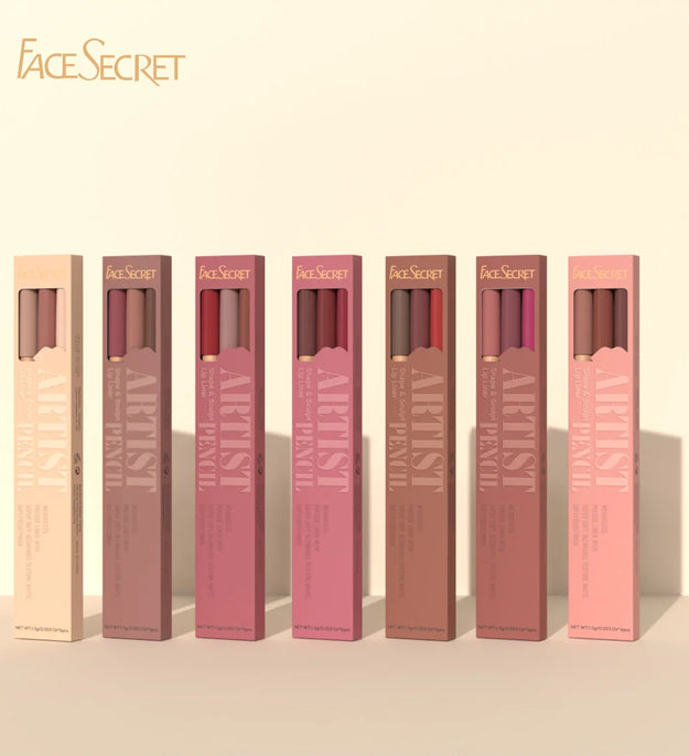 Face Secret 3Pcs Long-Lasting Velvet Lip Liner Matte Lipstick Waterproof Perfect Gift for Christmas Day, Lip Liner Set