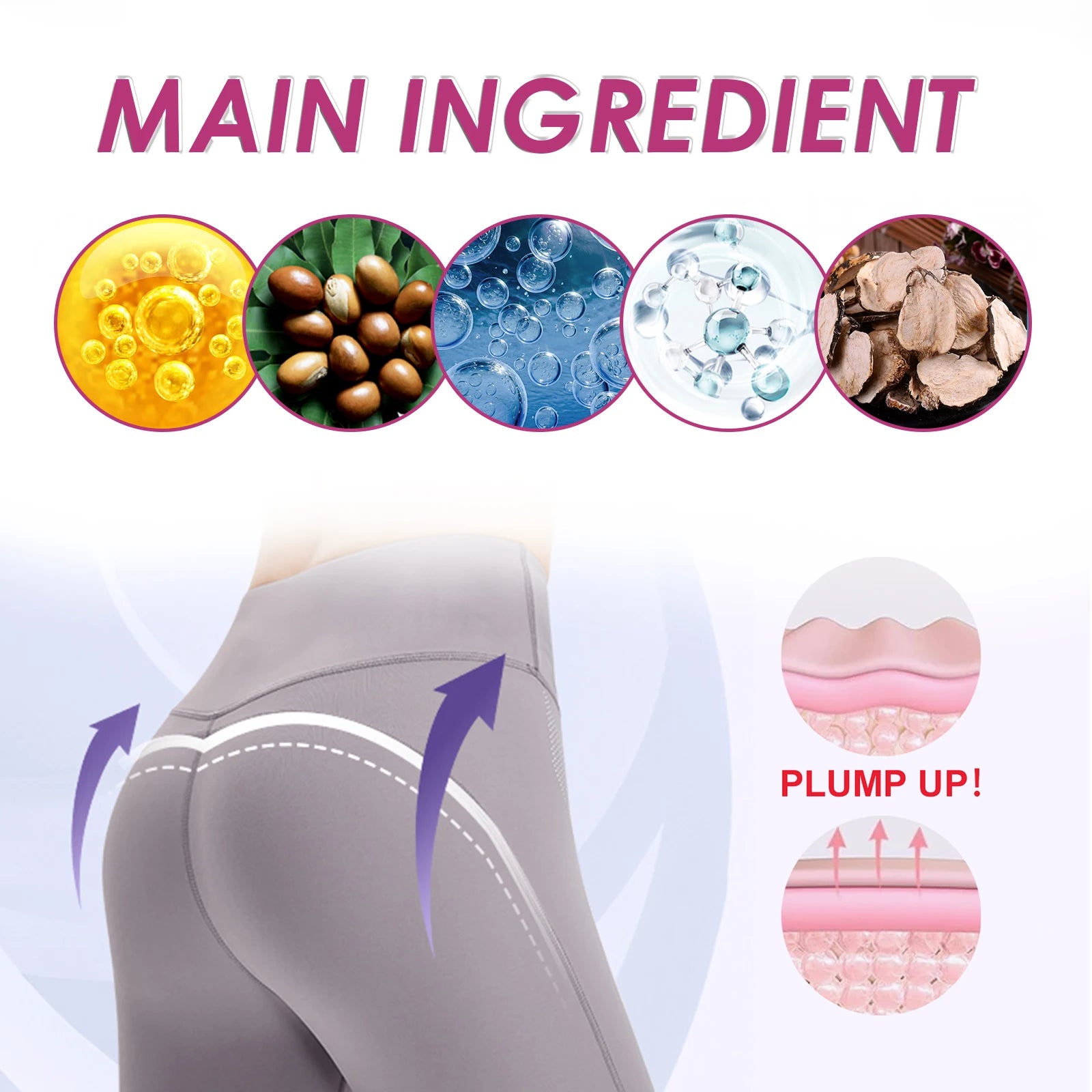 West Month Buttocks Firming Cream with Maca Root and Shea Butter Toning Hydrating Lift Enhancing Massage Cream for Women 120g