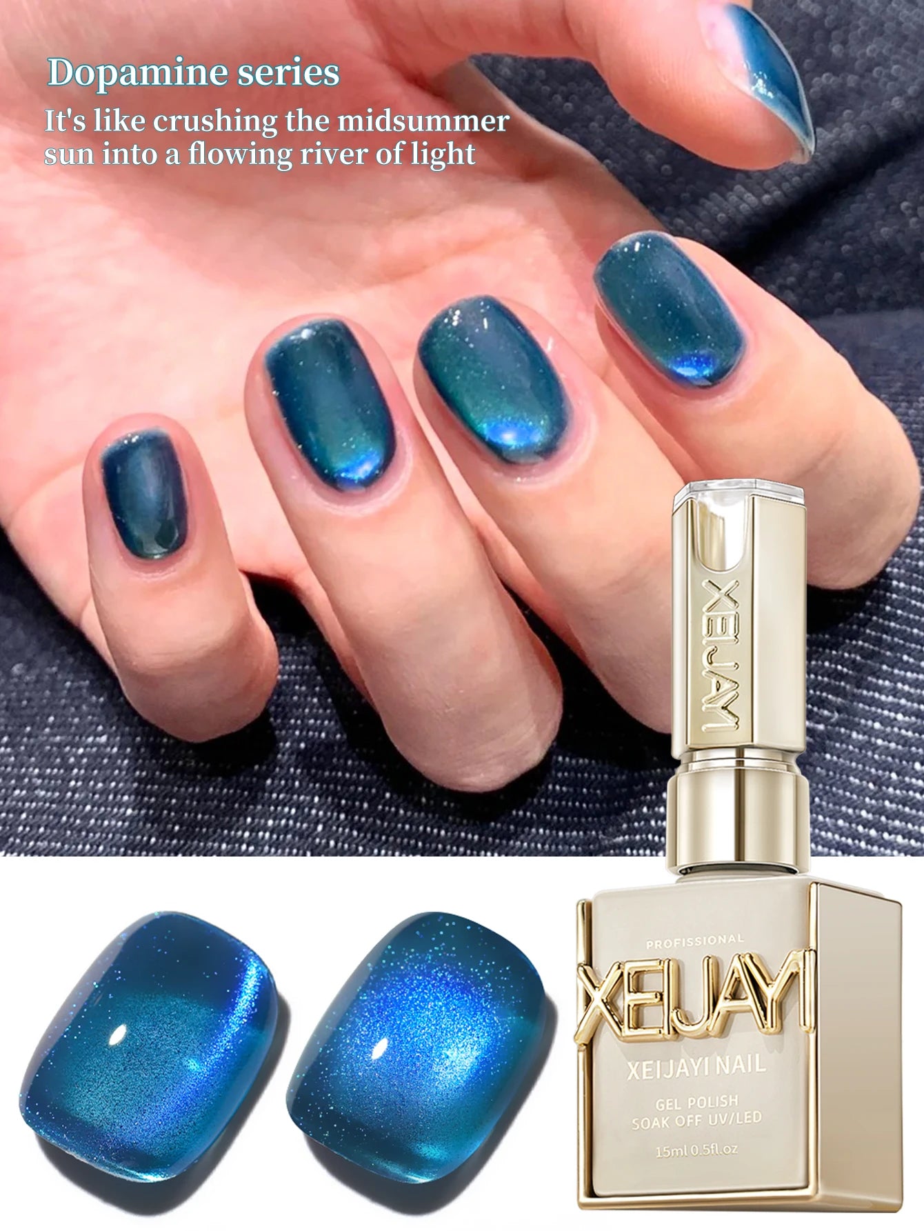 15ml Universal Silver Cat Eye Gel Polish. Glittery, Magnetic. Needs UV/LED Lamp. For Home & Salon DIY