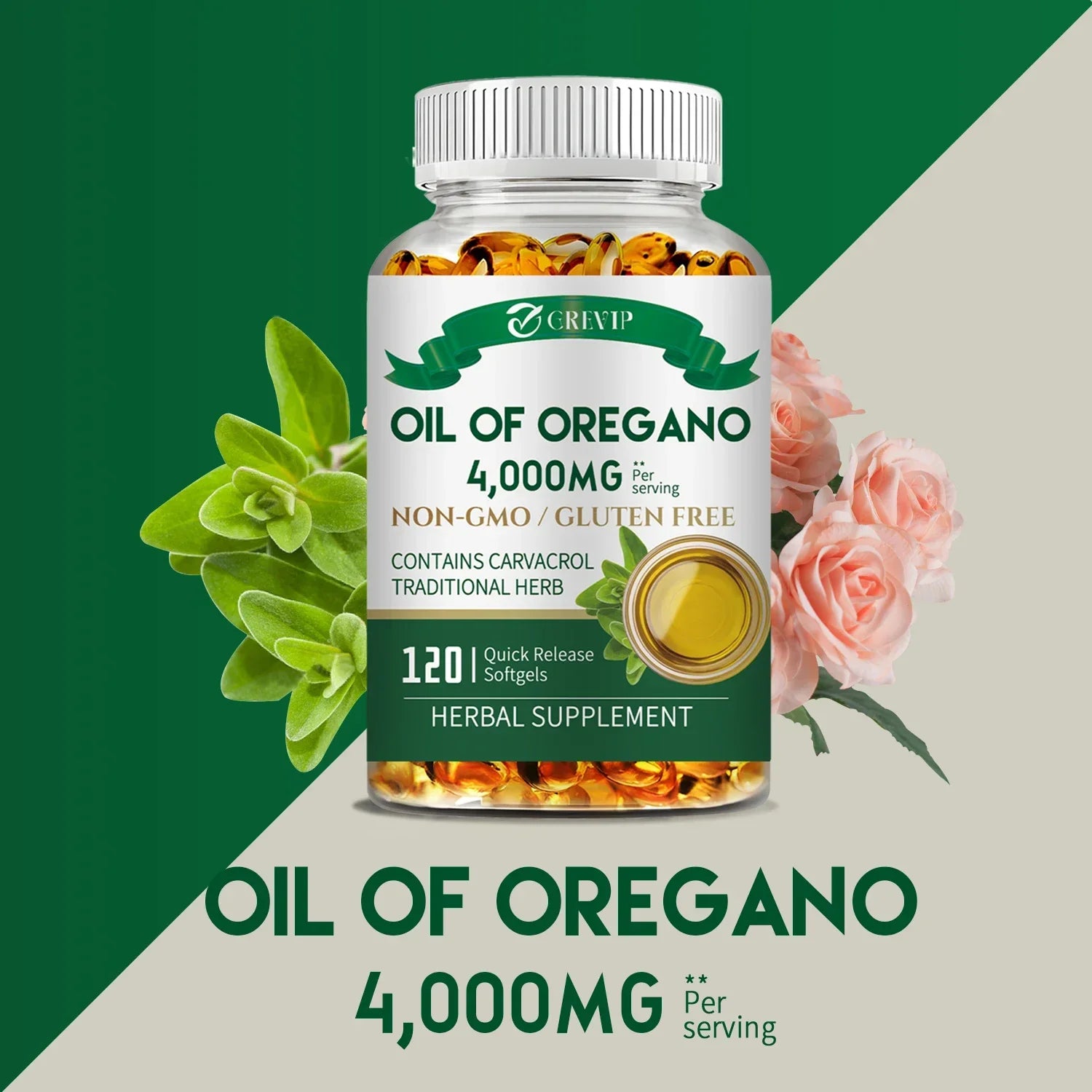 Oil of Oregano 4000mg - Relieves Bloating and Flatulence, Boosts Immunity - BlissFully