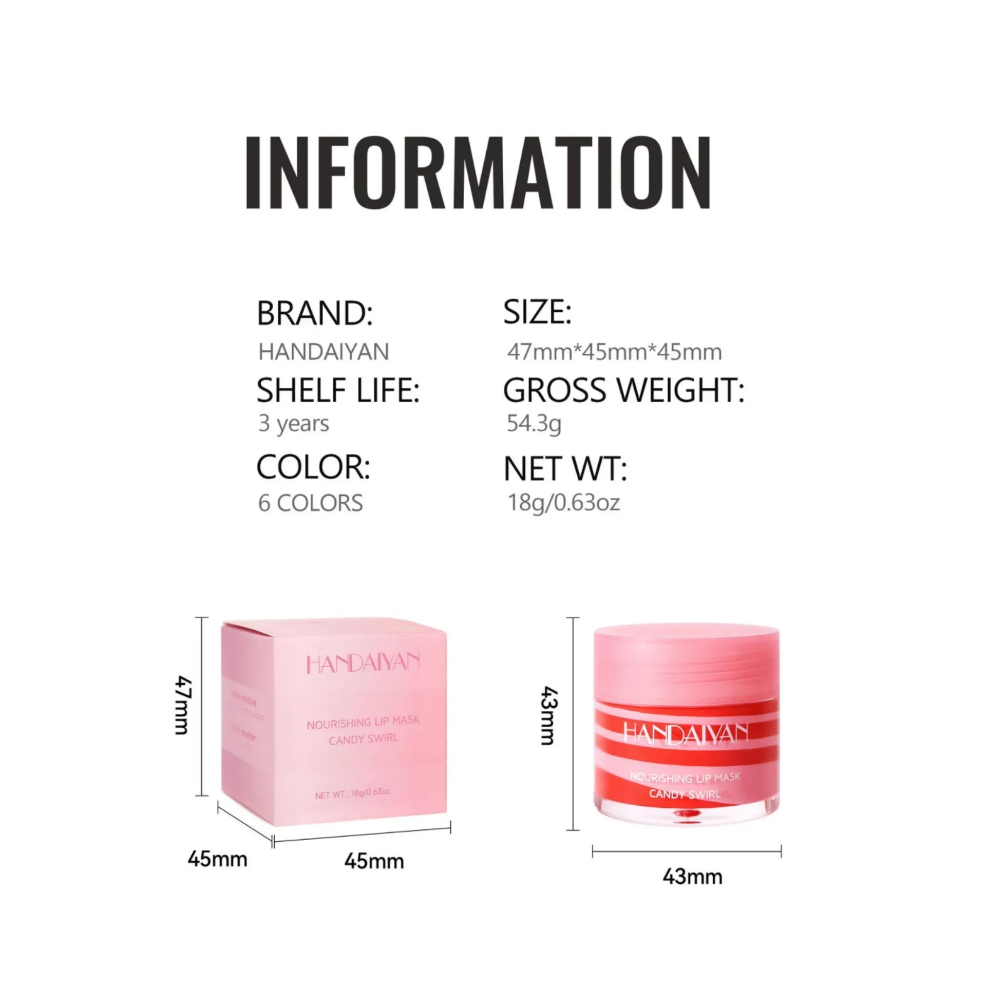 18g Strawberry Lip Balm Hydrating Lip Mask for Night Sleep Fades Lip Lines Plumps & Moisturizes Fruit-Infused Nude Lip Primer