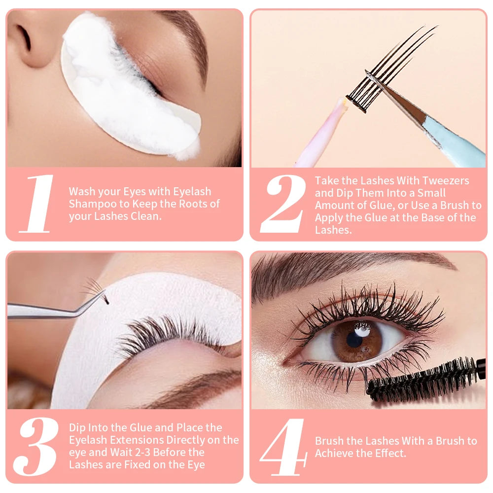 Eyelash Extension Glue Long Lasting Makeup Lashes Extension Glue for Eyelashes Waterproof Fast Dry Transparent Eye Lash Glue
