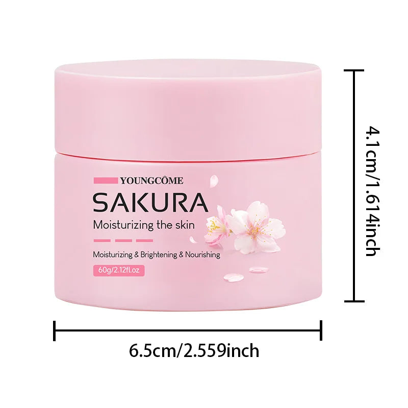 Sakura Essence Cream,Cherry Blossom Facial Moisturizer for Dry & Rough Skin,Intense Hydration,Skin Repair,Delicate & Tender Glow