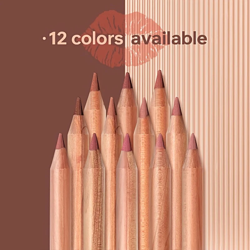 Matte Lip Liner Pencil Nude, Long-Lasting Waterproof, Smudge-Proof, Precise Outline, Smooth Creamy Formula