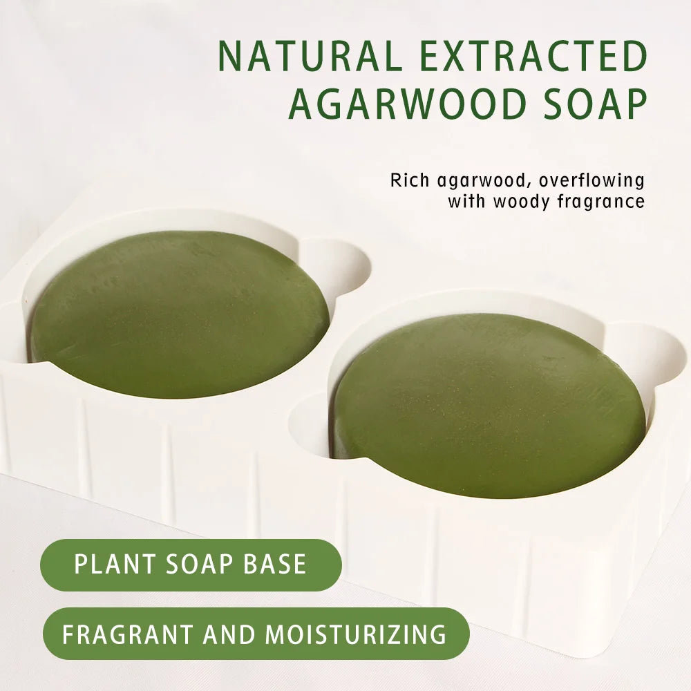 2 Pack Handmade Agarwood Soap] 2 Pack of Agarwood Soap Essential Oil Handmade Soap Sandalwood Soap