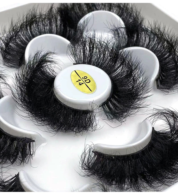 5 Pairs 25mm 3D Mink Eyelashes Bulk Russian roll Fluffy Natural False Eyelash Dramatic Mink lashes Makeup tools Wholesale lashse