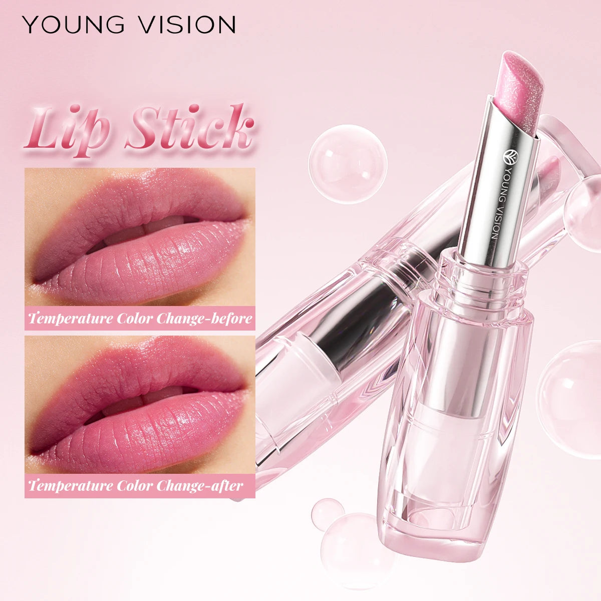 YOUNG VISION 6 Colors Fine Shimmer Nourishing Light Lipstick Long Lasting Colors Easy to Apply Lip Moisturizing Lipstick