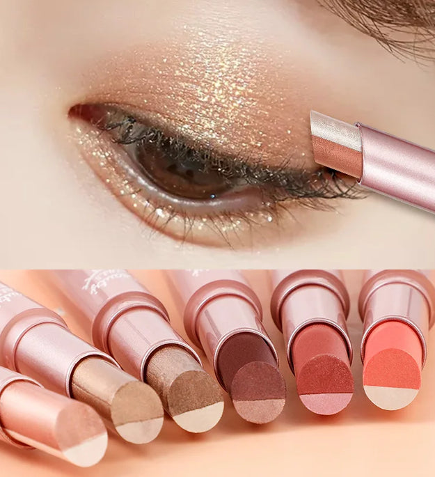 Gradient two-color eye shadow pen waterproof, sweat proof, not easy to smudge, pearlescent, fine shiny, lazy eye shadow s