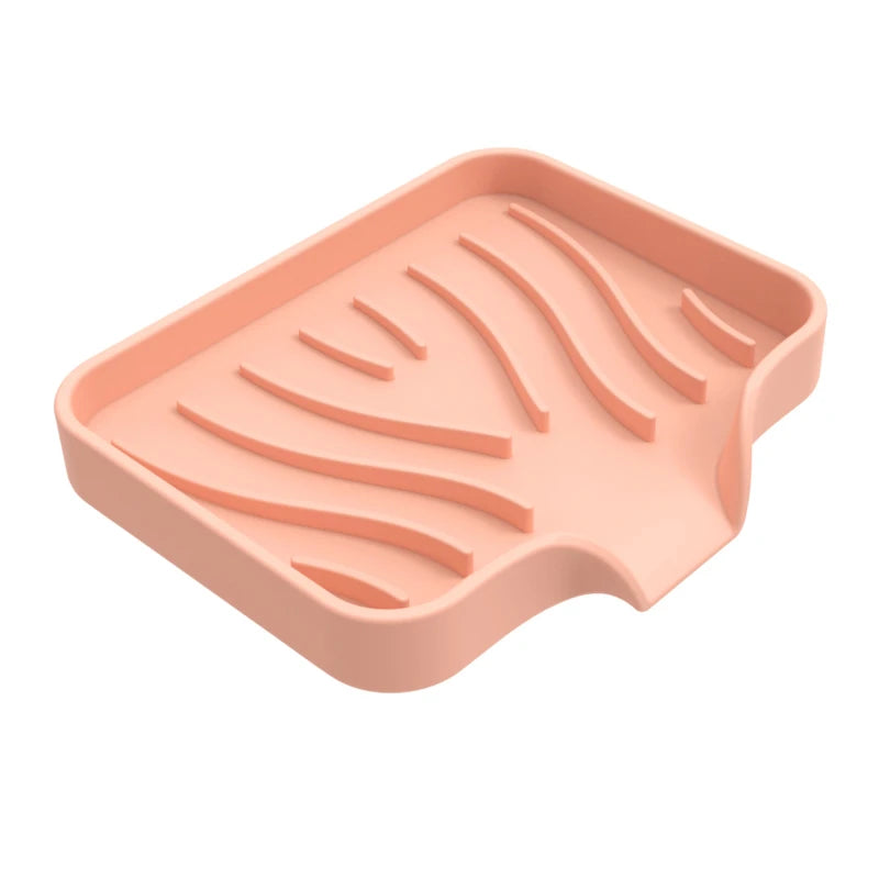 Silicone Soap Dish for Bathroom Self Draining Soap Bar Holder Kitchen Sink Soap Dish Sponge Drain Pad Countertop Soap Dispenser